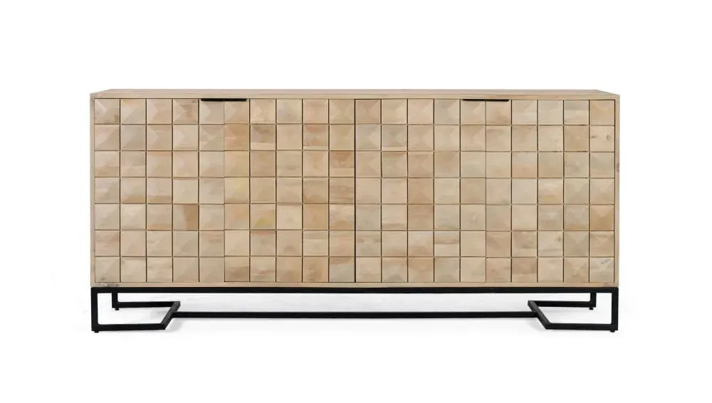 Buffet en bois de manguier sculpté et fabriqué à la main 180 cm