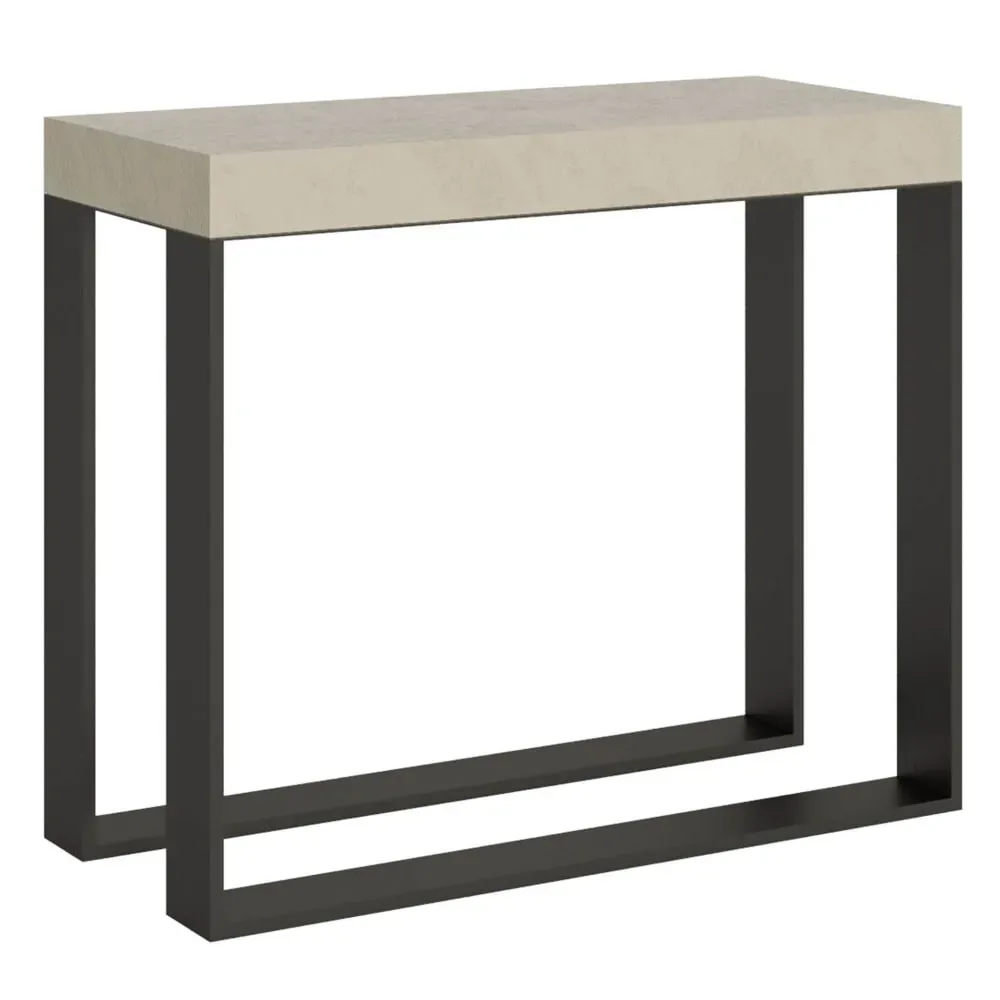 Console extensible effet bois gris cachemire 90x40/196 cm