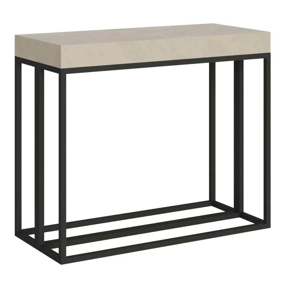 Console extensible effet bois gris cachemire 90x40/196 cm
