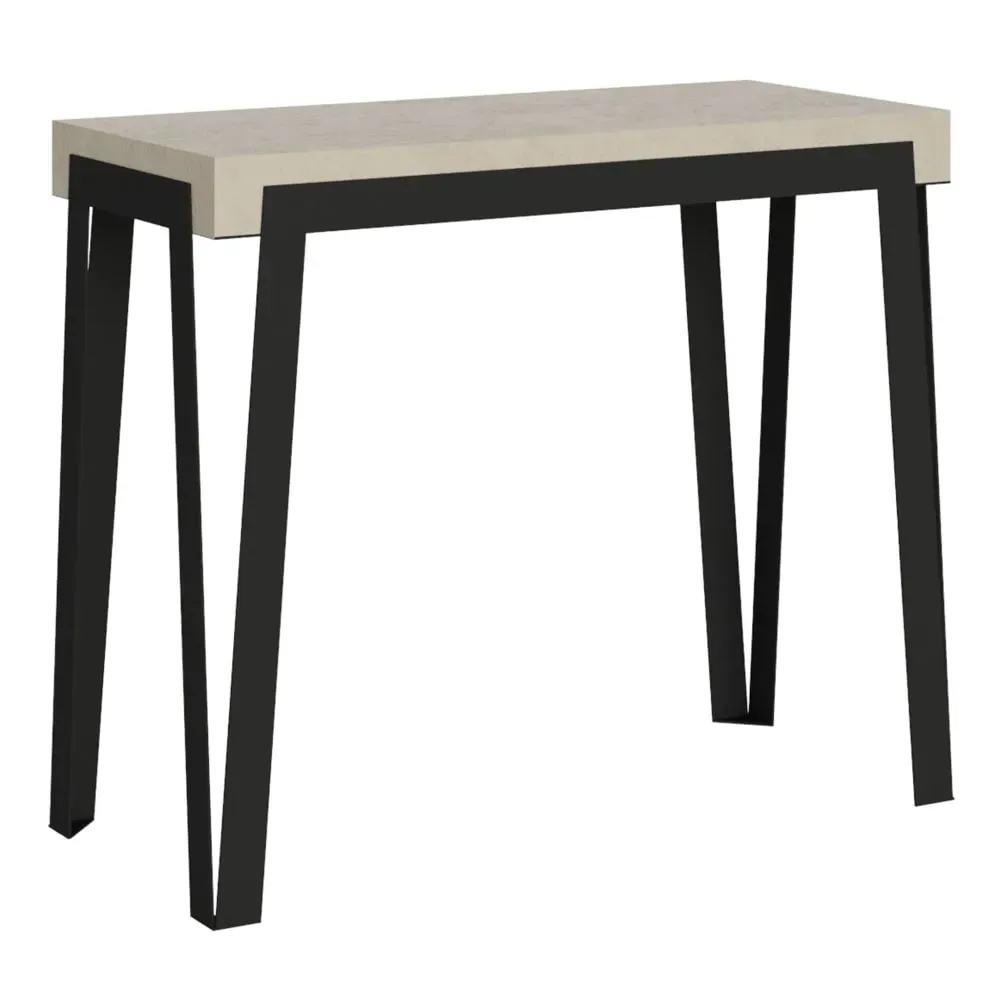 Console extensible effet bois gris cachemire 90x40/196 cm