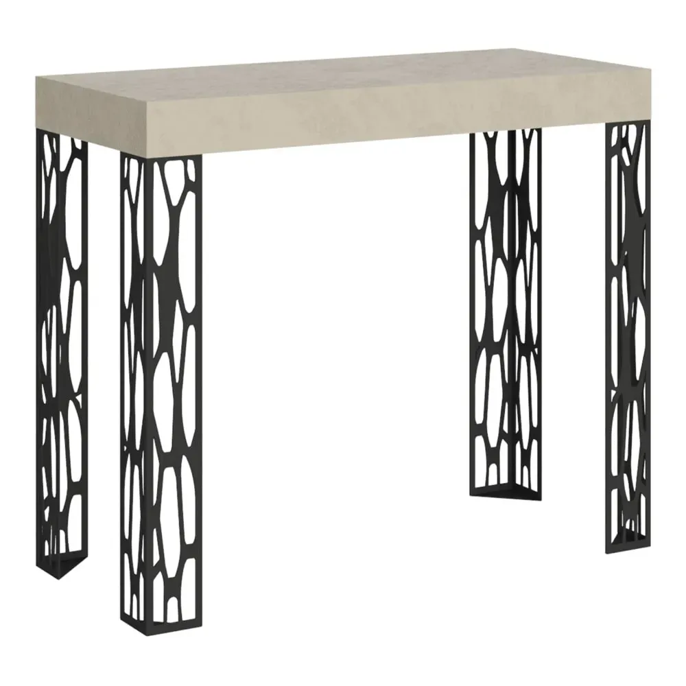 Console extensible effet bois gris cachemire 90x40/300 cm