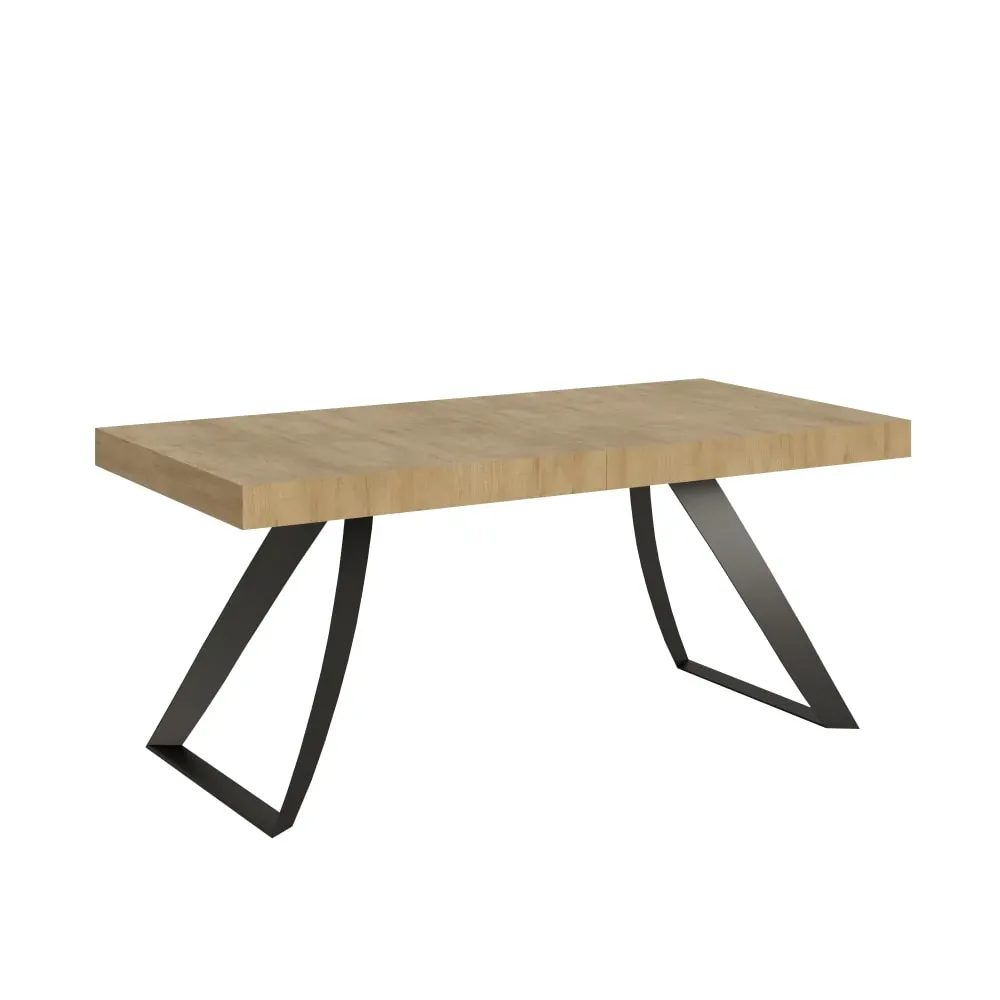 Table extensible effet bois chêne nature 90x180/284 cm