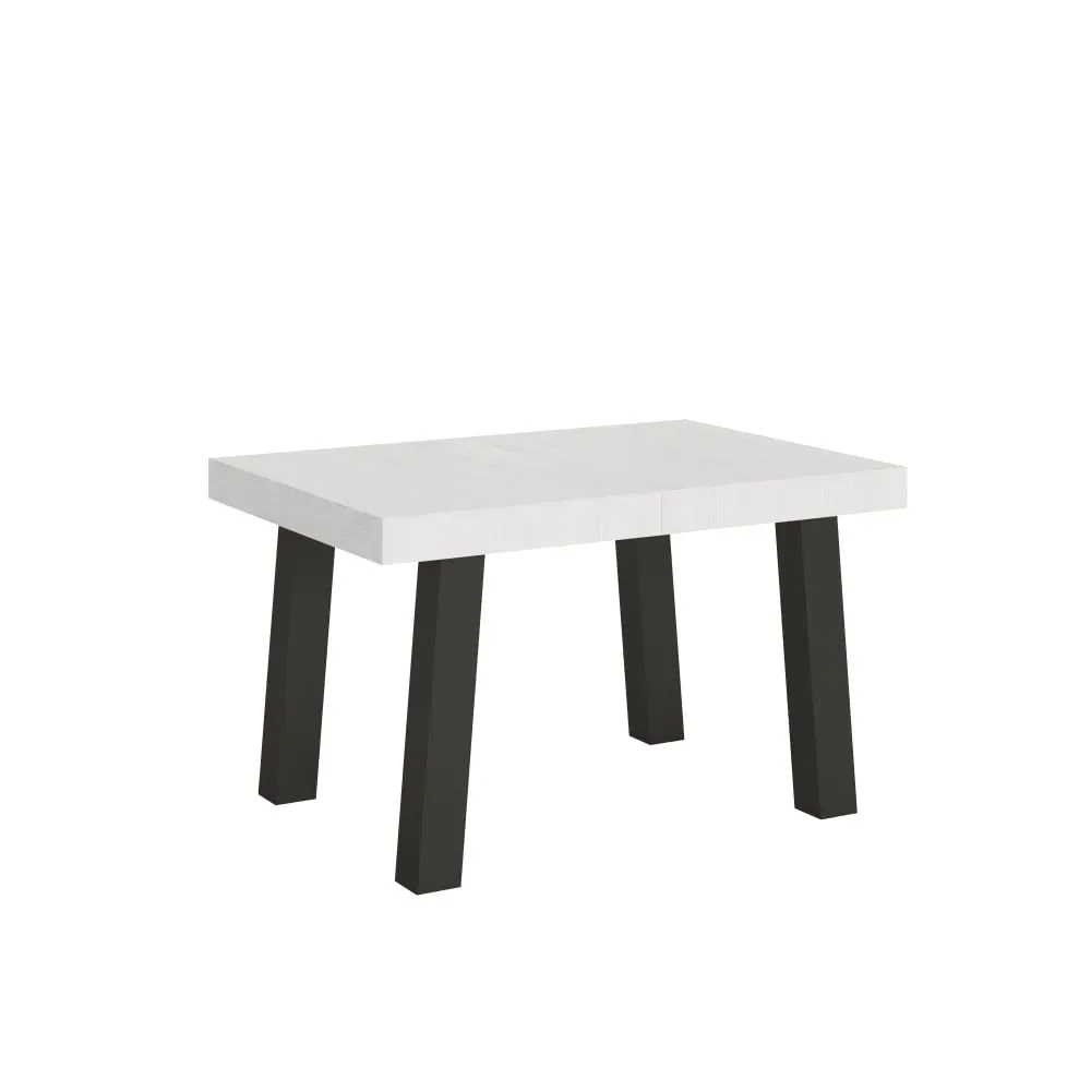 Table extensible effet bois frêne blanc 90x140/400 cm