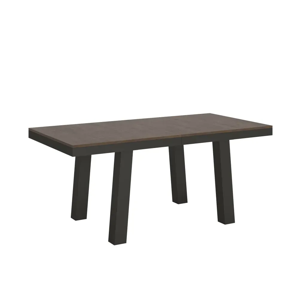 Table extensible effet bois noyer 90x180/440 cm