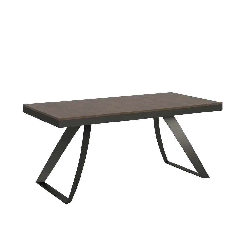 Table extensible effet bois noyer 90x180/284 cm