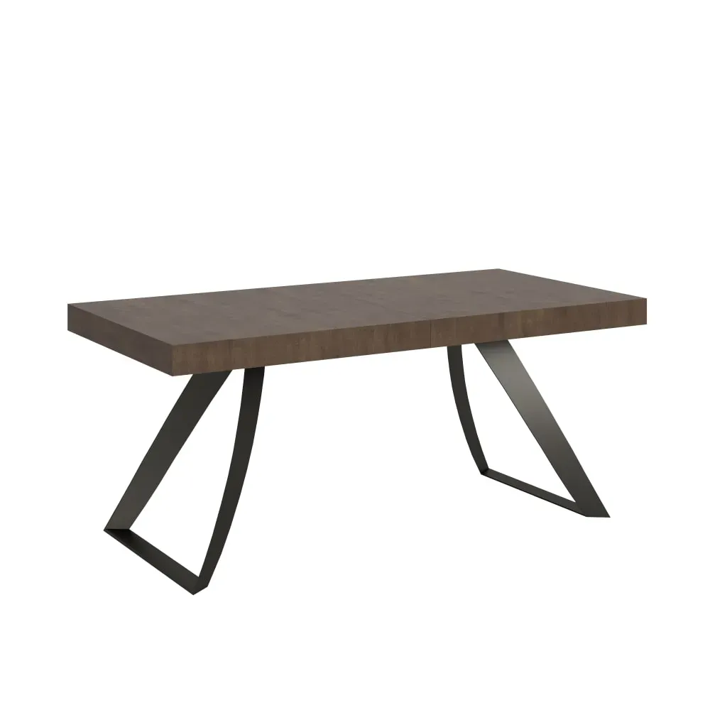 Table extensible effet bois noyer 90x180/284 cm