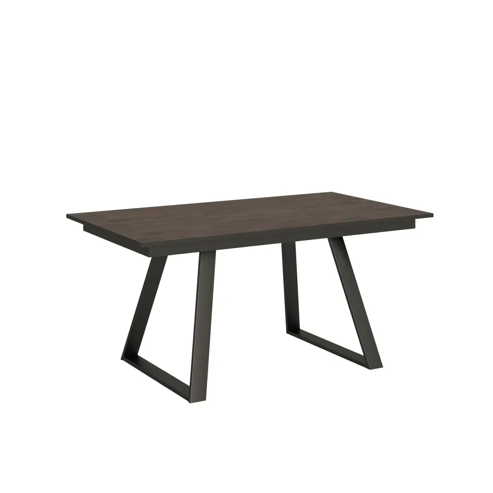 Table extensible effet bois noyer 90x160/220 cm