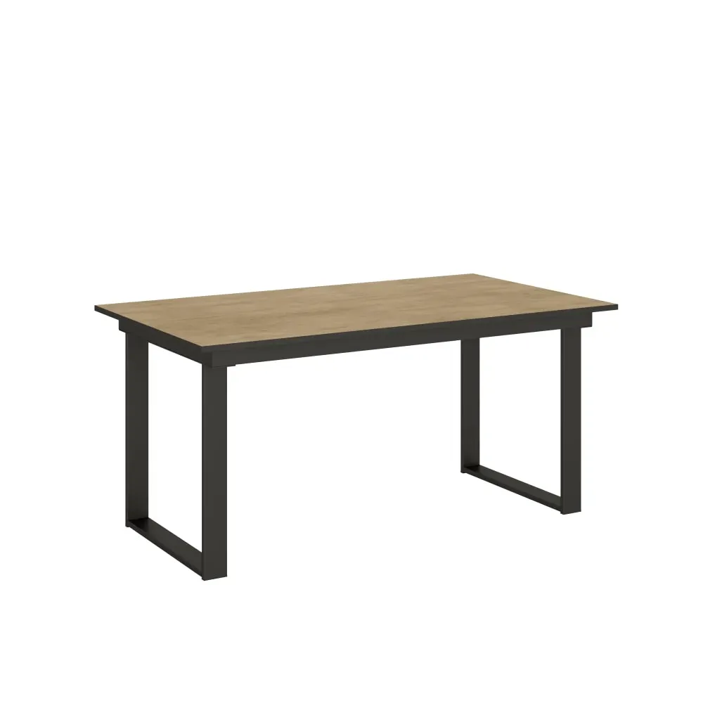 Table extensible effet bois chêne nature 90x160/220 cm