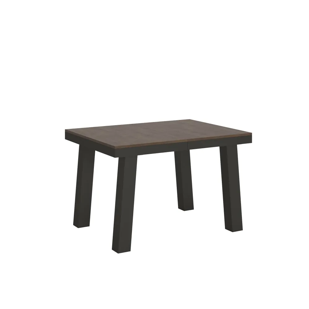 Table extensible effet bois noyer 90x120/224 cm