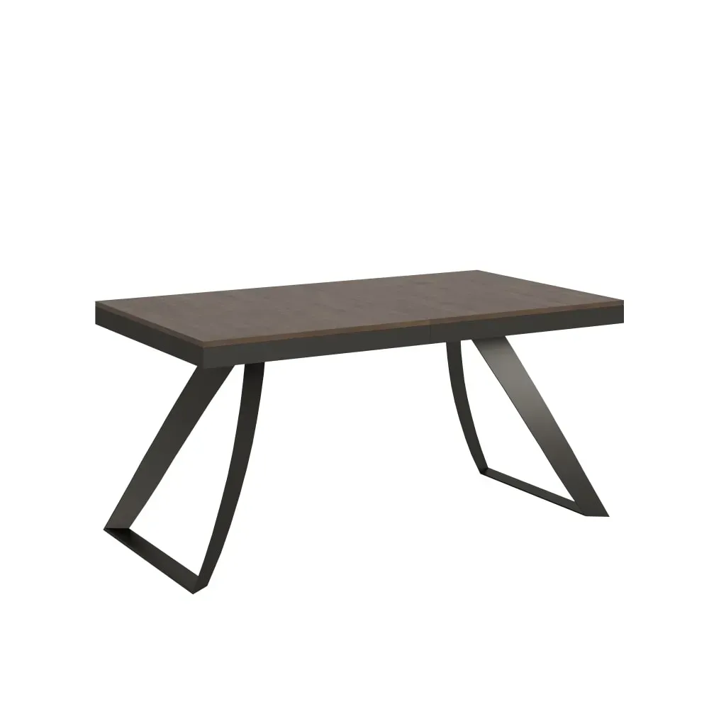 Table extensible effet bois noyer 90x160/264 cm