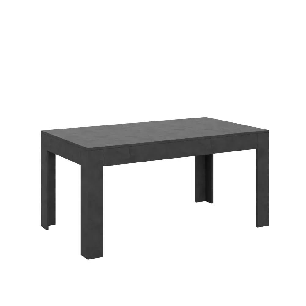 Table extensible effet béton gris 90x160/220 cm