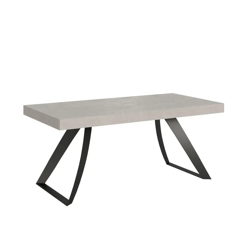 Table extensible effet bois gris cachemire 90x200/460 cm