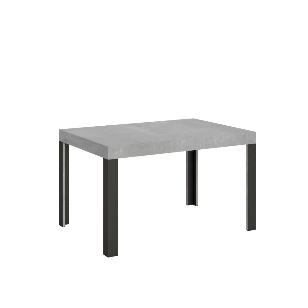 Table extensible effet béton gris 80x140/224 cm