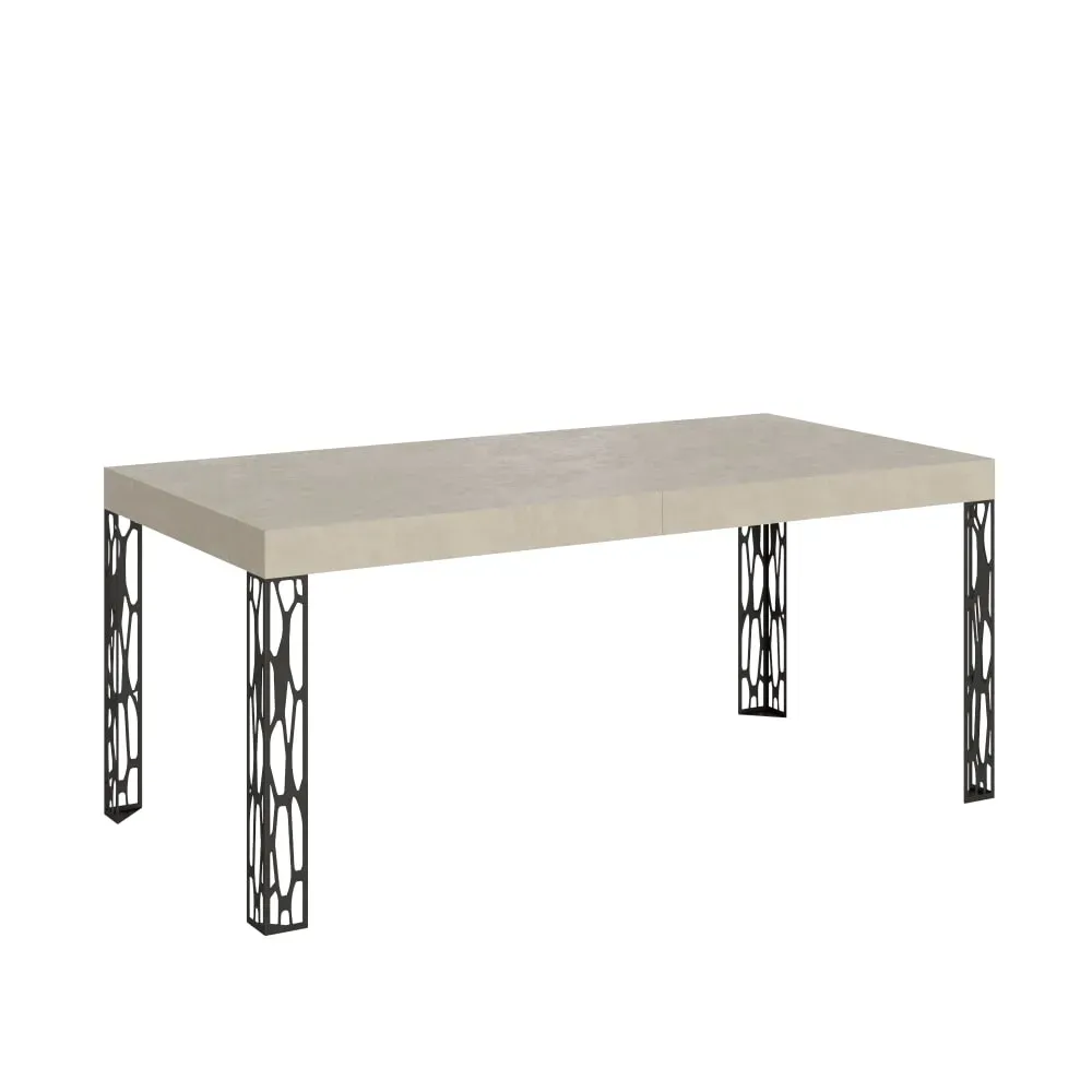 Table extensible effet bois gris cachemire 80x160/244 cm