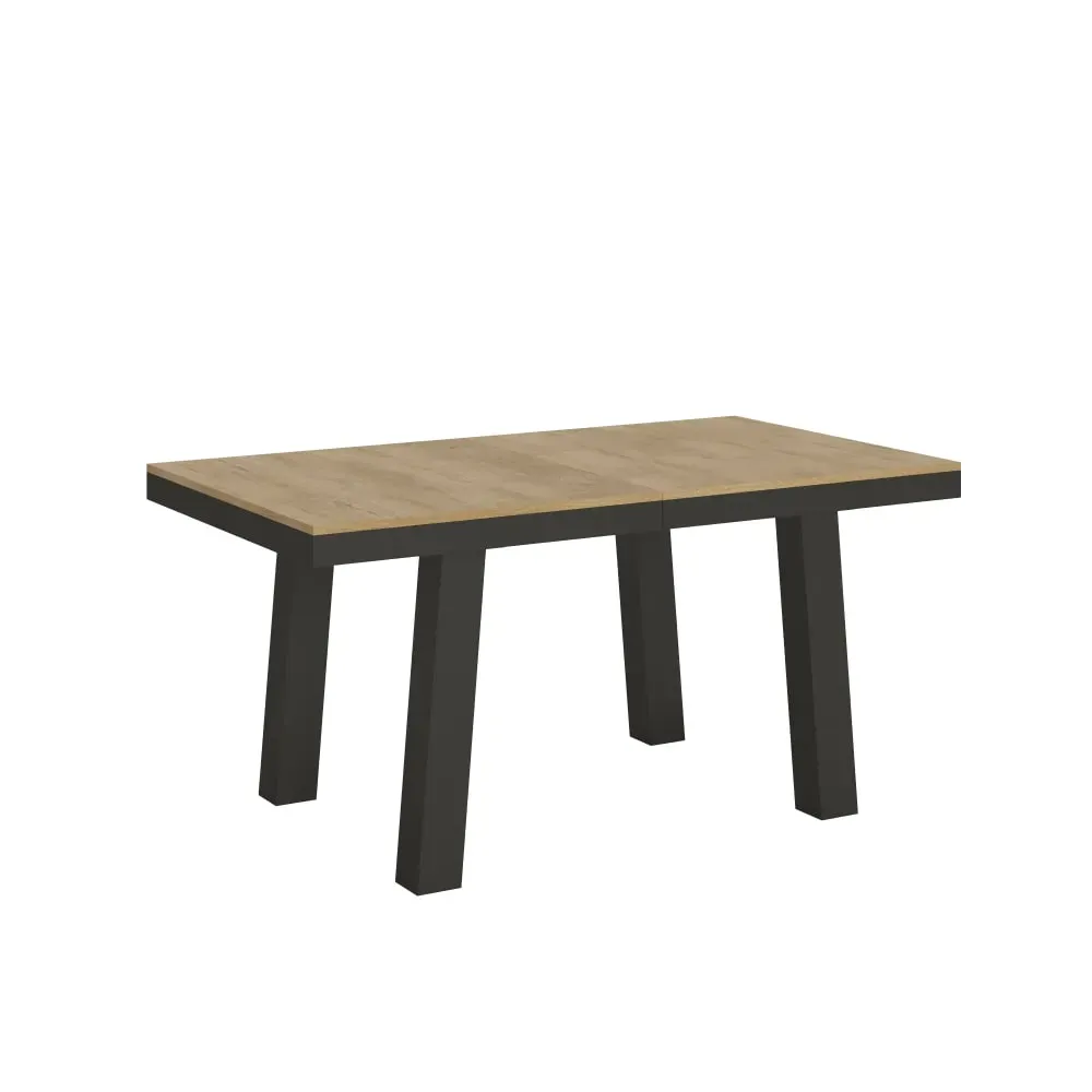 Table extensible effet bois chêne nature 90x160/264 cm