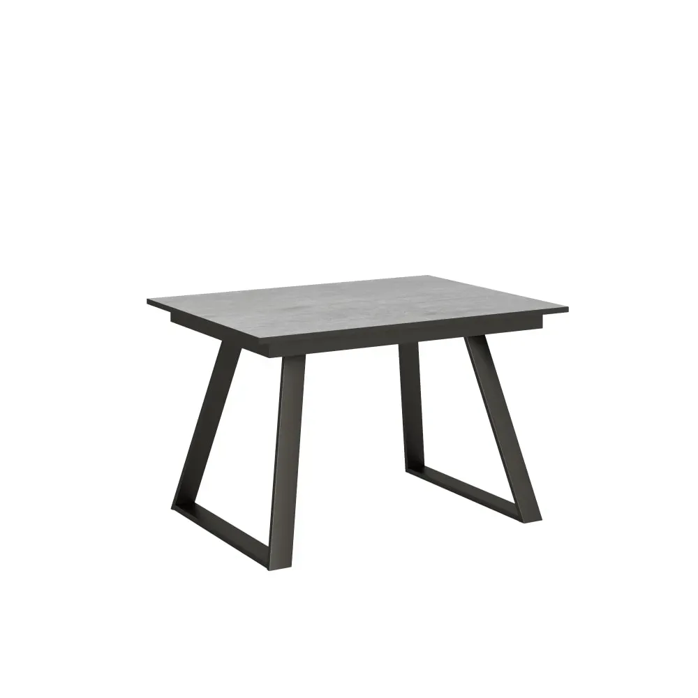 Table extensible effet béton gris 90x120/180 cm