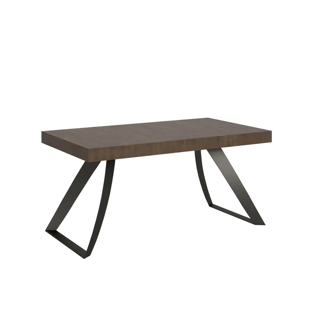 Table extensible effet bois noyer 90x160/420 cm