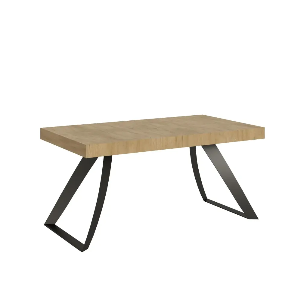 Table extensible effet bois chêne nature 90x160/420 cm