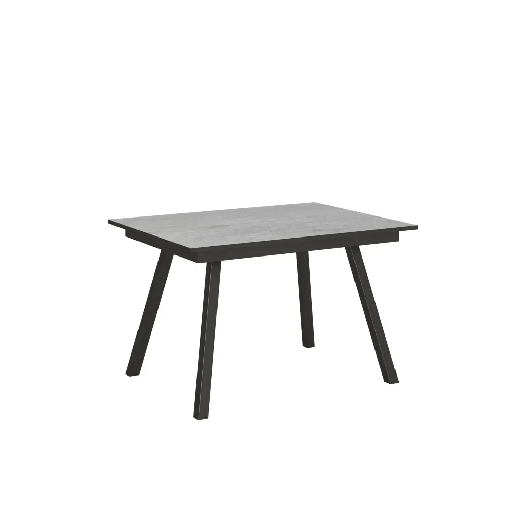 Table extensible effet béton gris 90x120/180 cm