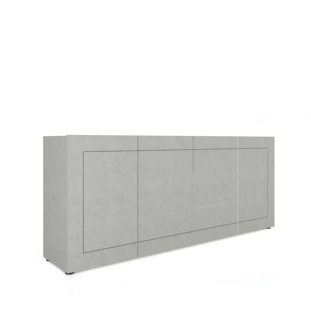Buffet 3 portes/3 tiroirs effet bois gris cachemire 200x40x83,5 cm