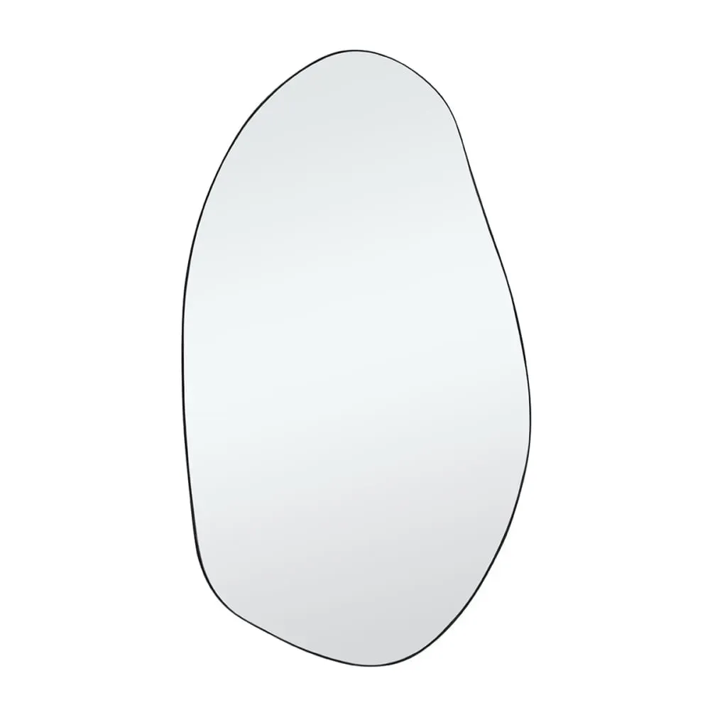 Miroir décoratif organique en fer noir mat H115