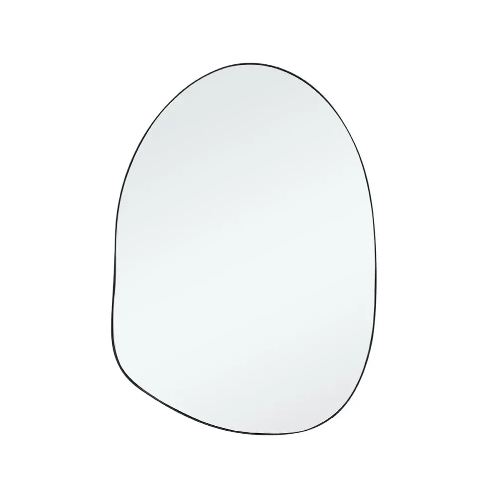 Miroir décoratif organique en fer noir mat H70