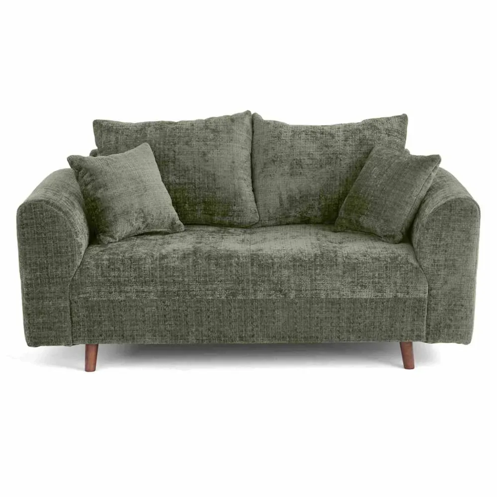 Canapé 2 places en velours texturé vert sauge