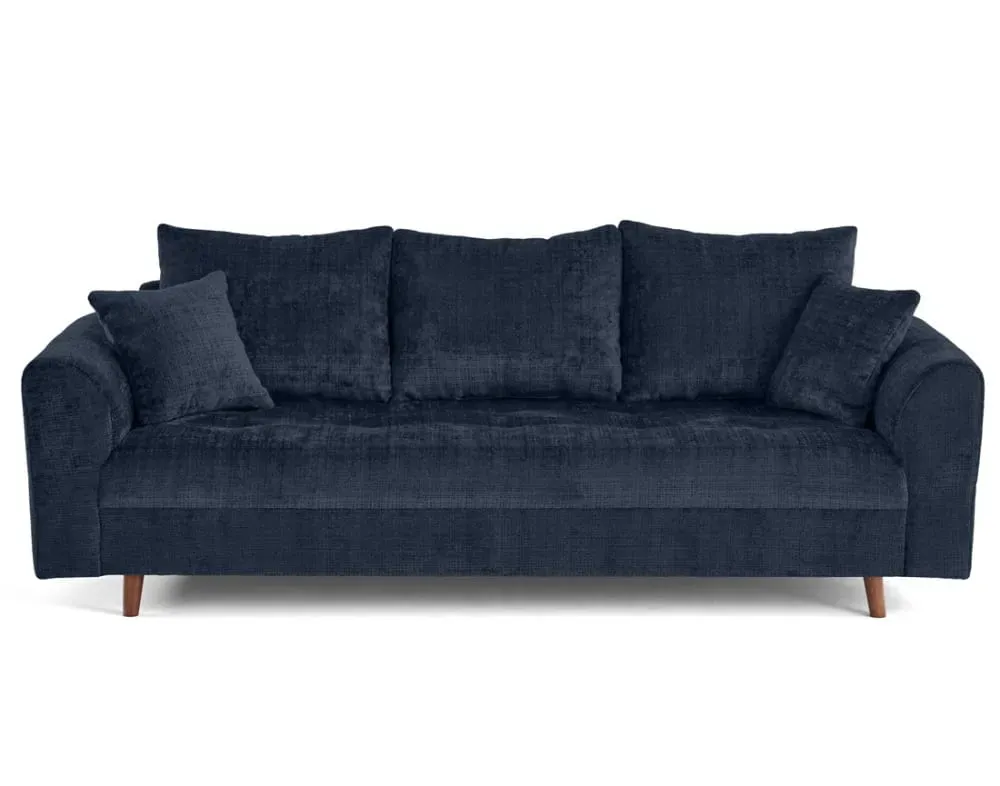 Canapé 3 places en velours texturé bleu