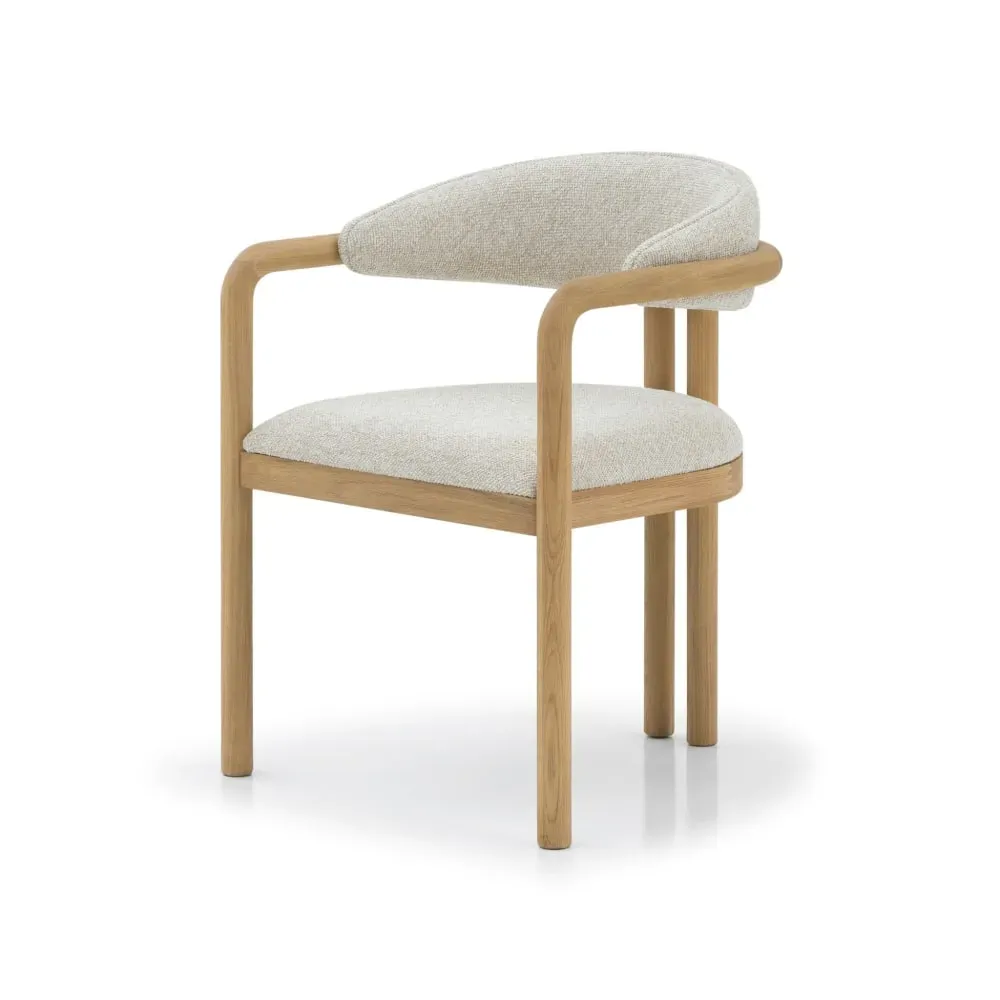 Chaise en chêne, assise beige