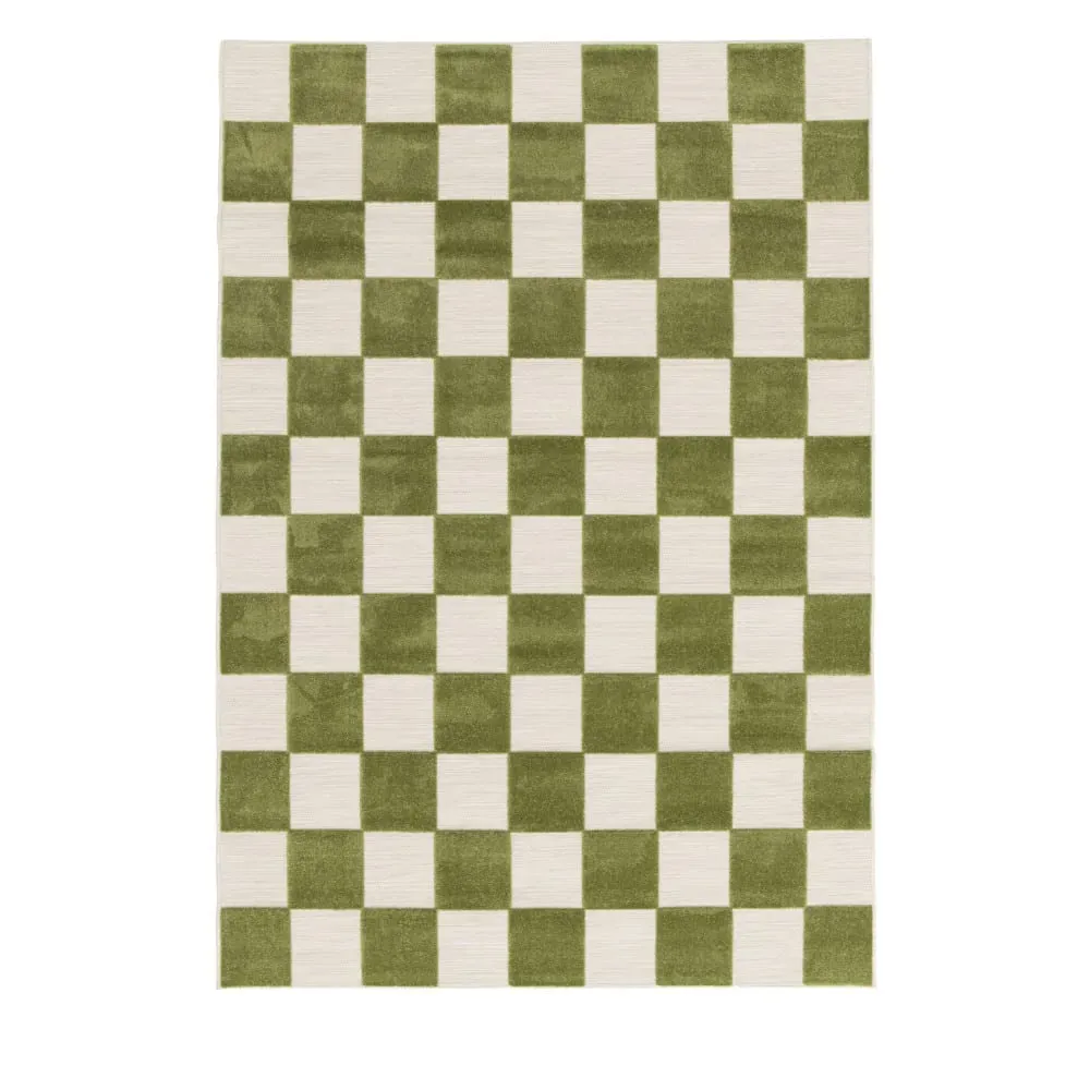 Tapis intérieur et extérieur géométrique -120x170cm Vert Polypropylène