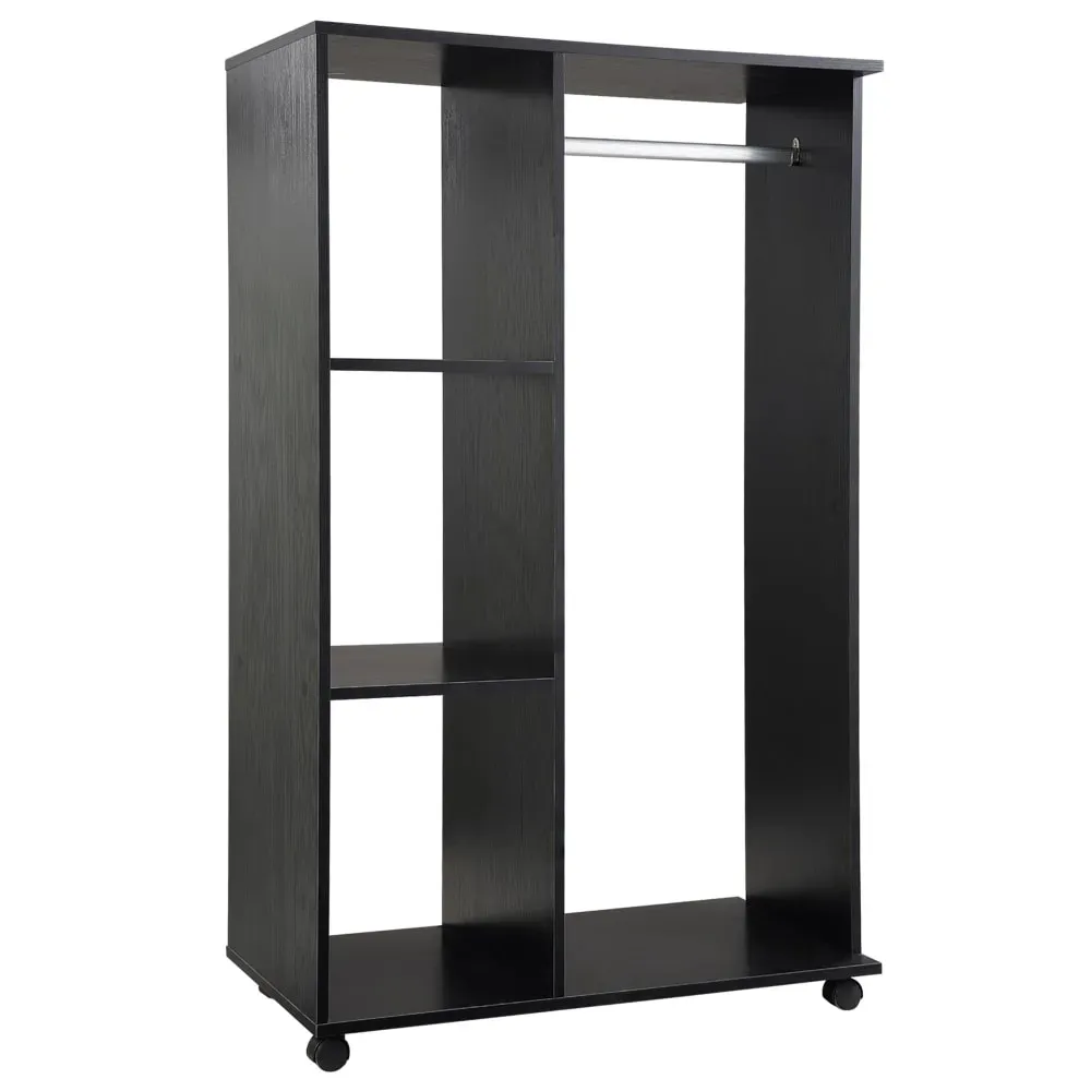 Armoire penderie mobile panneaux de particules noir
