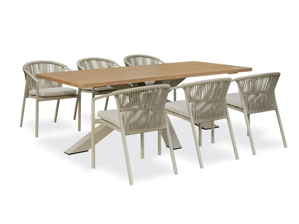 Ensemble repas de jardin 6 places - Grège