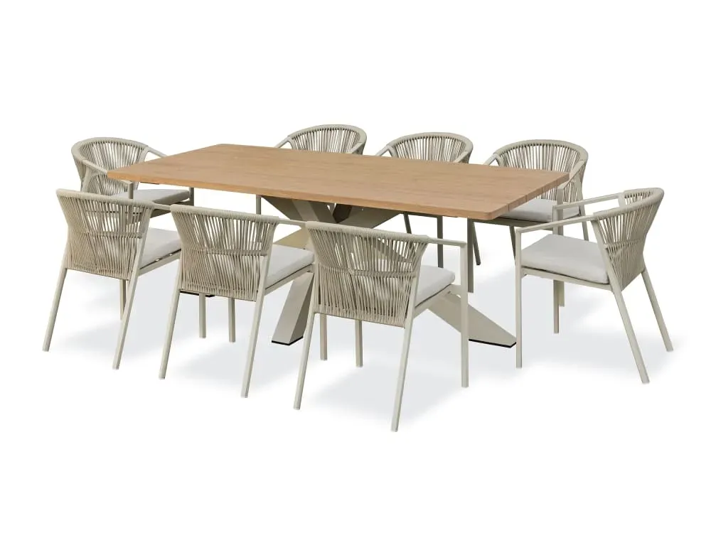 Ensemble repas de jardin 8 places - Grège