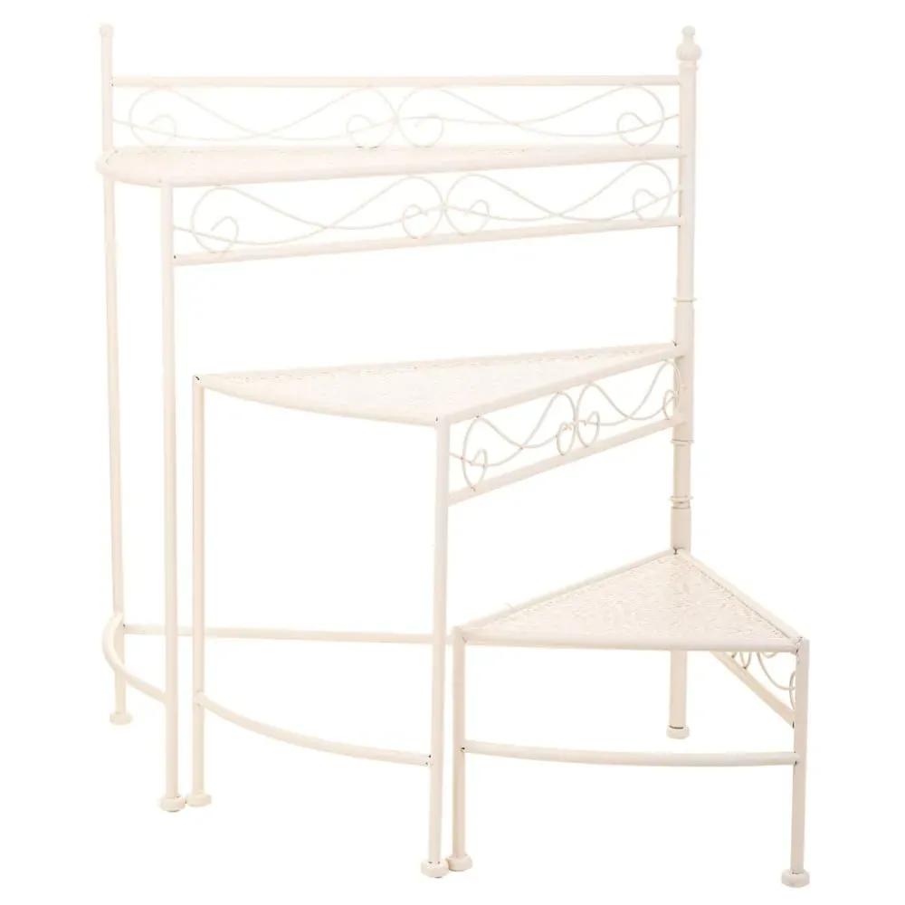 Supports de pots de fleurs en fer forgé blanc 55x30x61