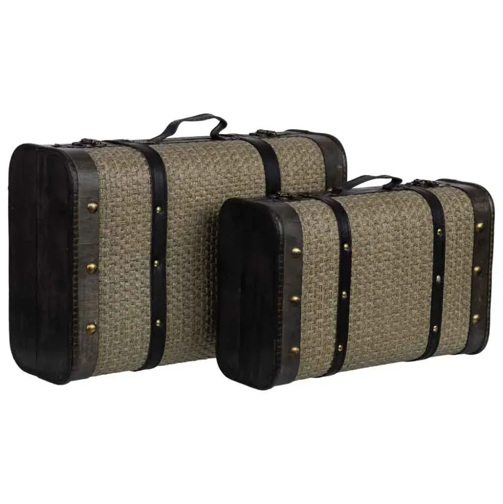 Malle en bois argenté 45x30x16/38