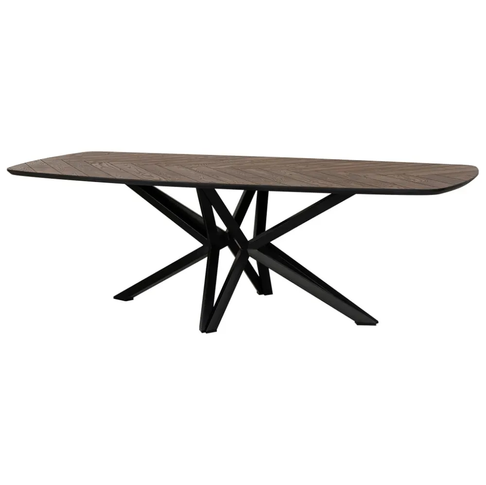 Table à manger danoise en chêne/bois dm couleur noyer foncé 240x100x77