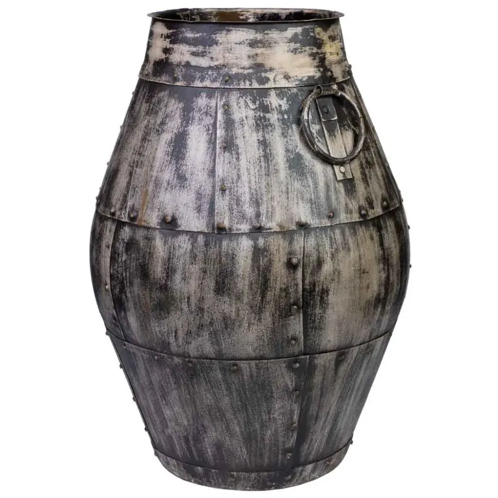 Vase en métal vieilli 40x40x65 Gris