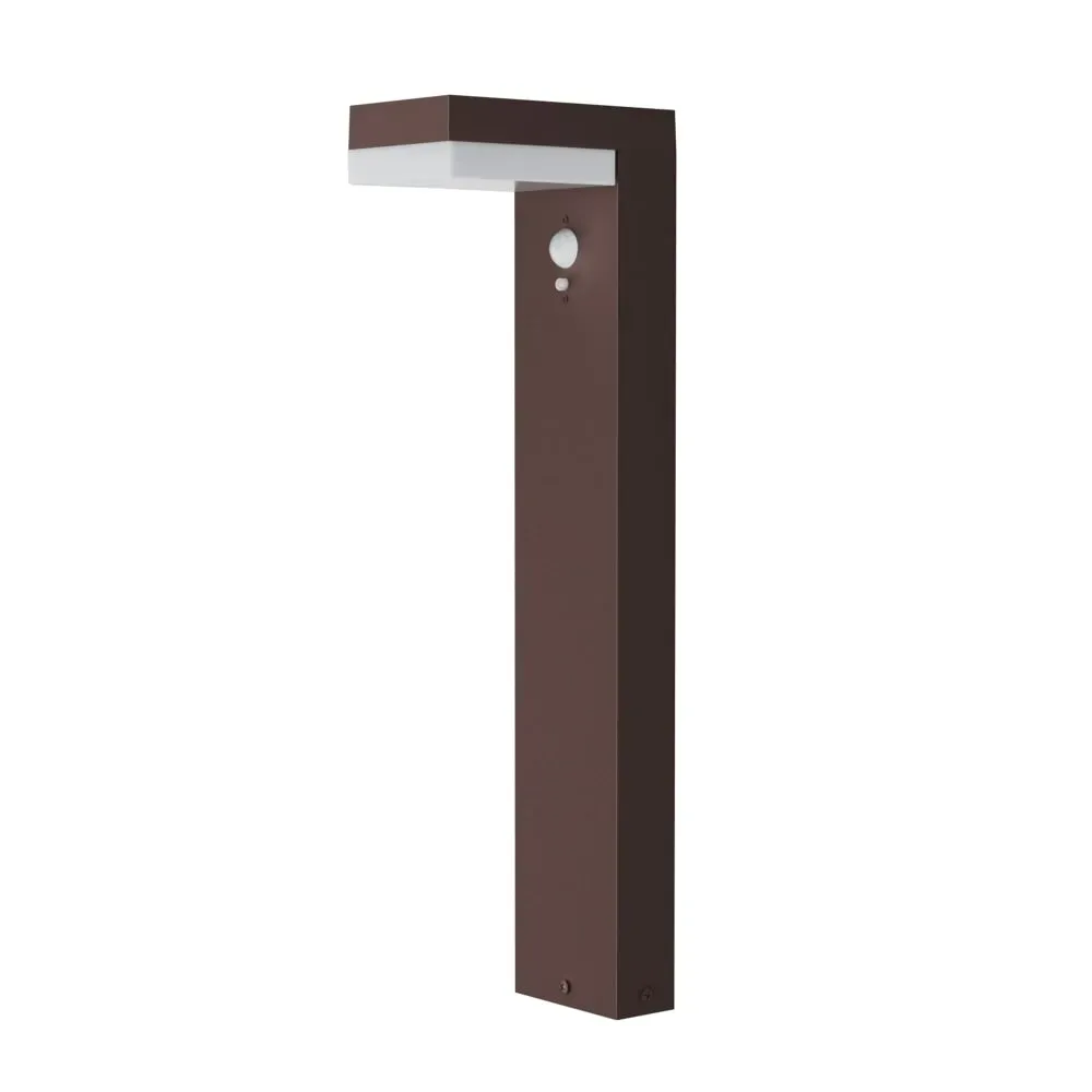 Balise solaire à fixer ou à planter Aluminium Marron H50CM