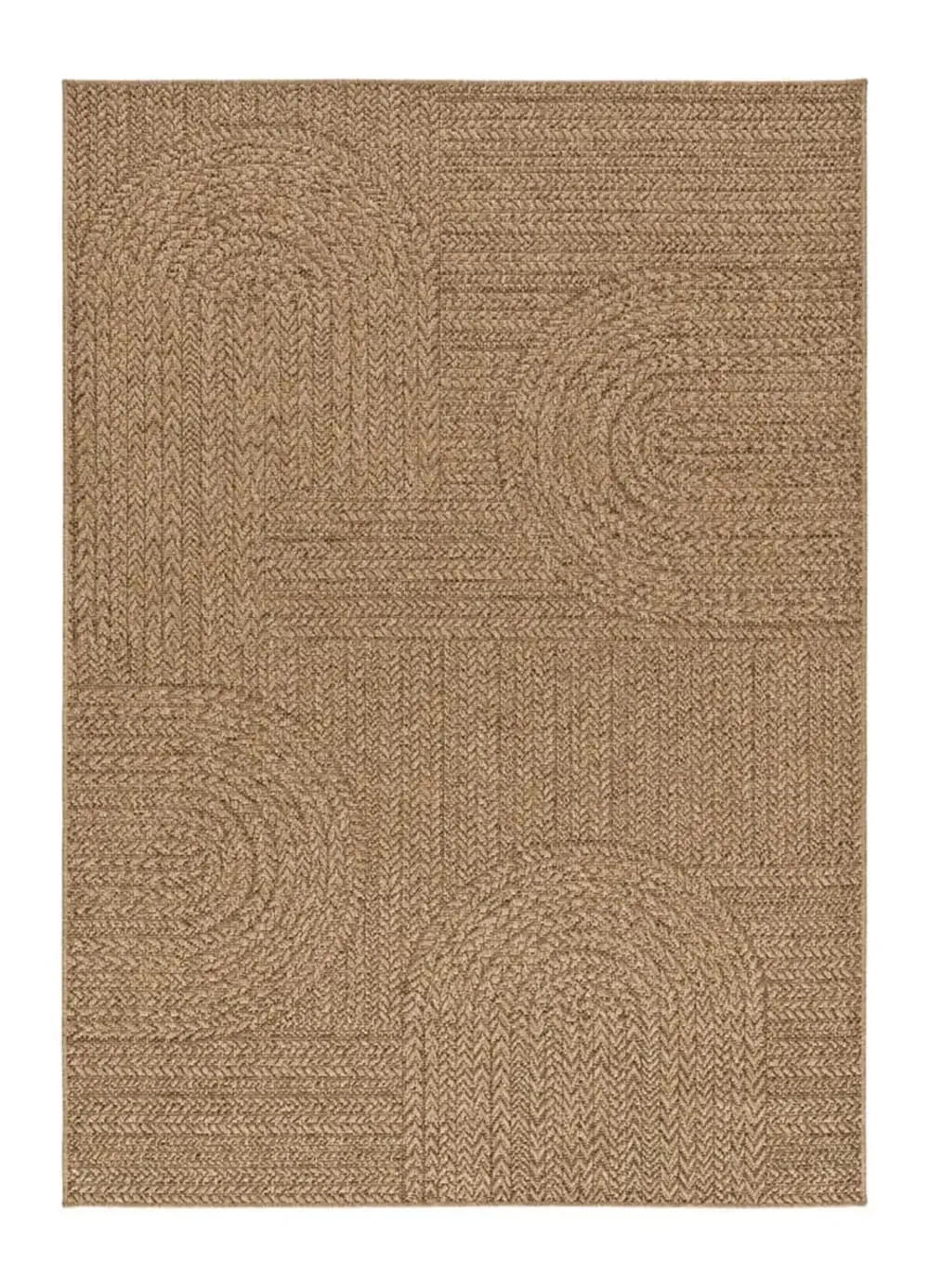 Tapis d'extérieur effet jute marron clair 80x150 cm