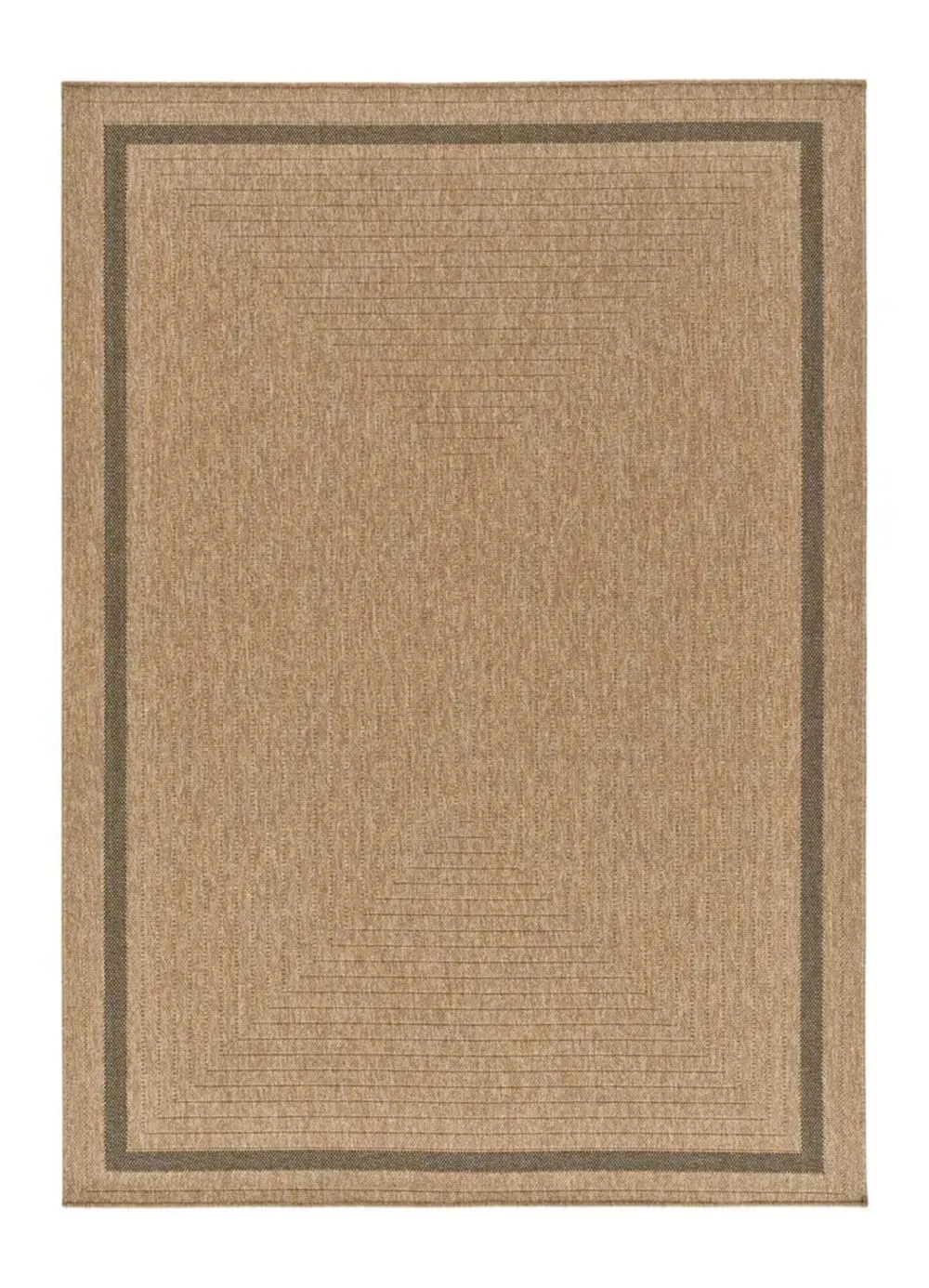 Tapis d'extérieur effet jute marron clair 200x290 cm