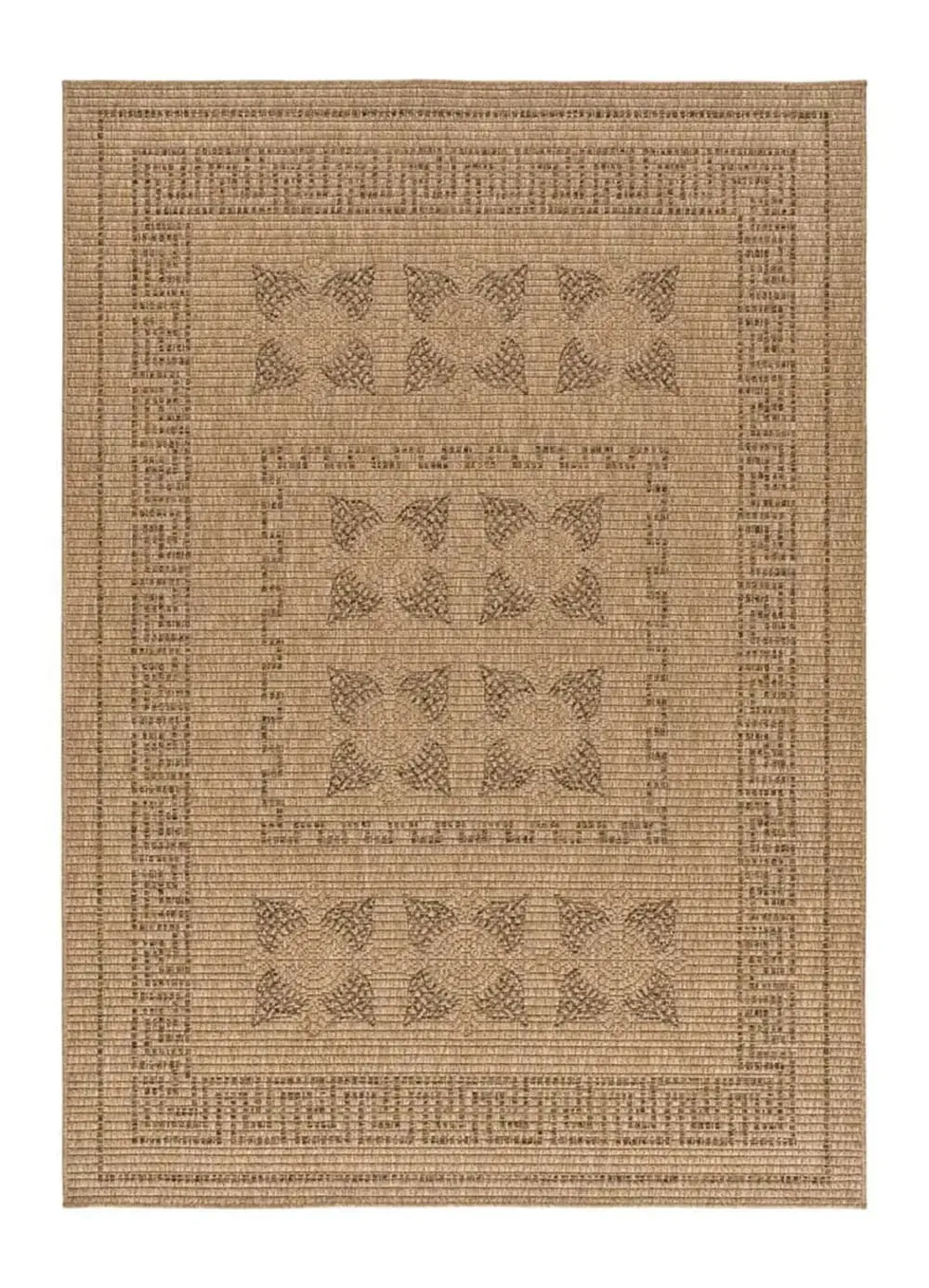 Tapis d'extérieur effet jute marron clair 80x150 cm