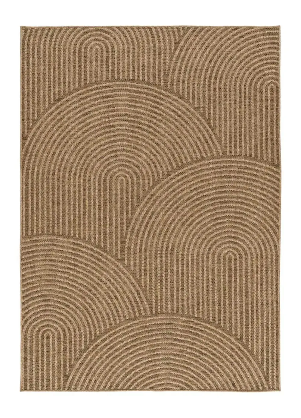 Tapis d'extérieur effet jute marron clair 120x170 cm