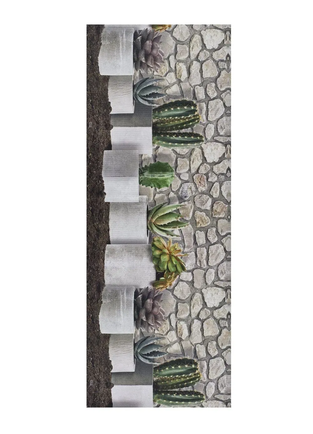 Tapis de cuisine lavable fleurs gris/vert 52x100 cm