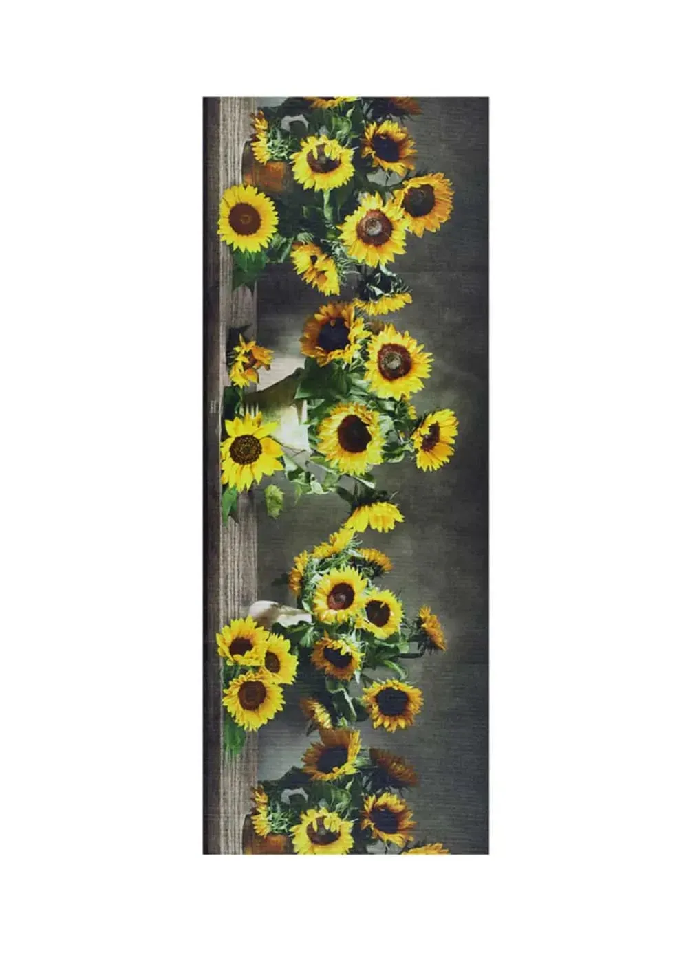 Tapis de cuisine lavable fleurs jaune/vert/gris 52x100 cm