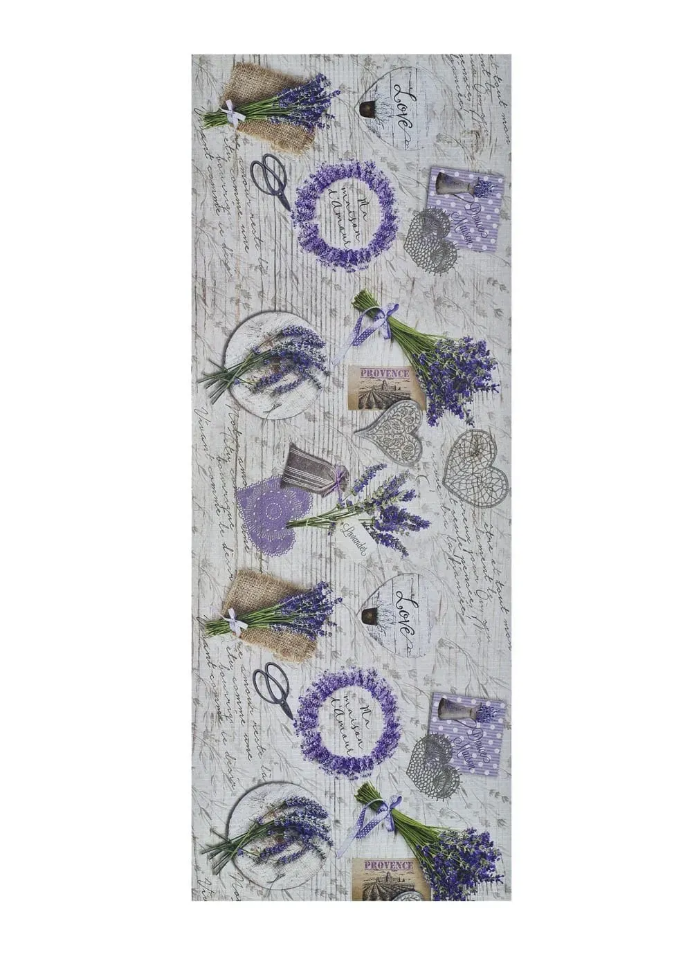 Tapis de cuisine lavable lavande violet/gris 52x100 cm