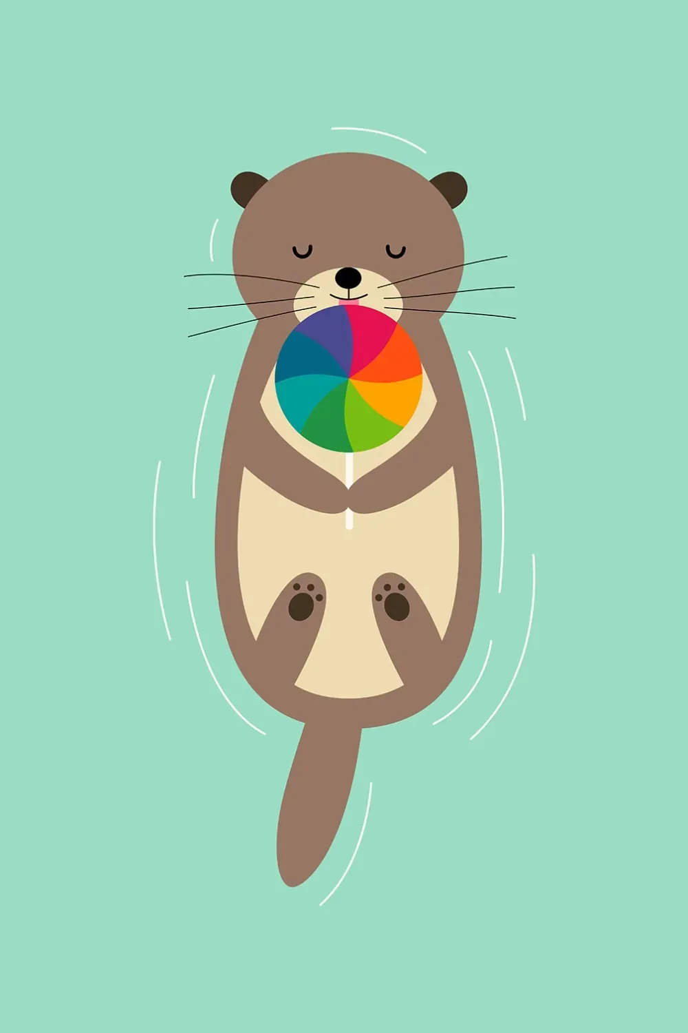 Tableau loutre en baignade imprimé sur toile 40x60 cm