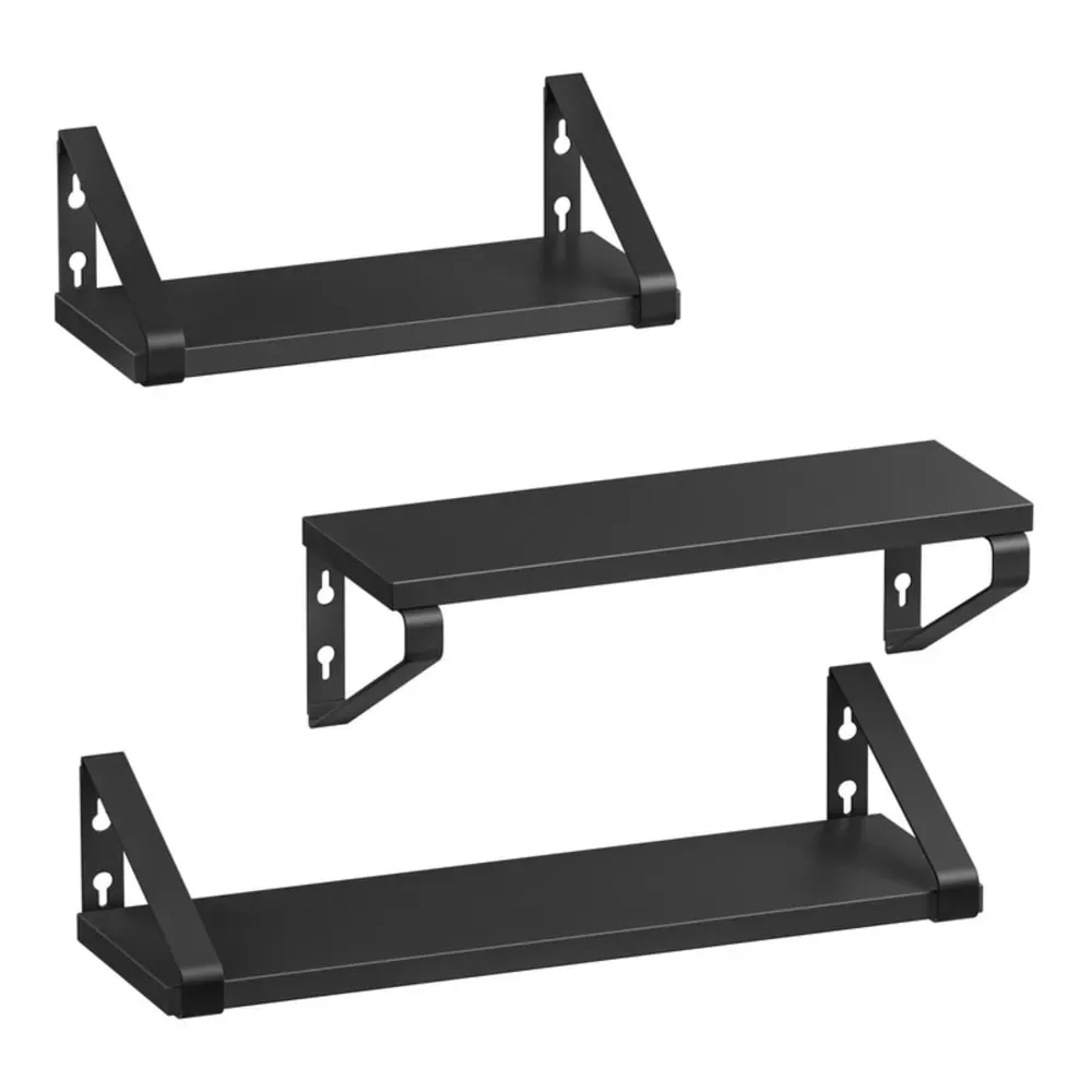 Étagère murale lot de 3 2 façons de montage pour salon cuisine noir