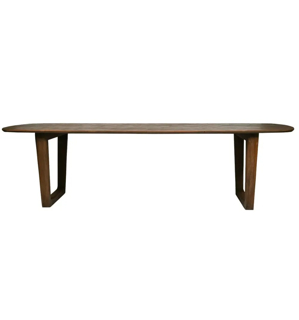 Table à manger Rectangulaire 10/12 p L270 cm, Bois massif Brossé