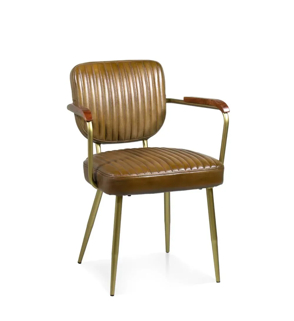 Fauteuil en cuir marron