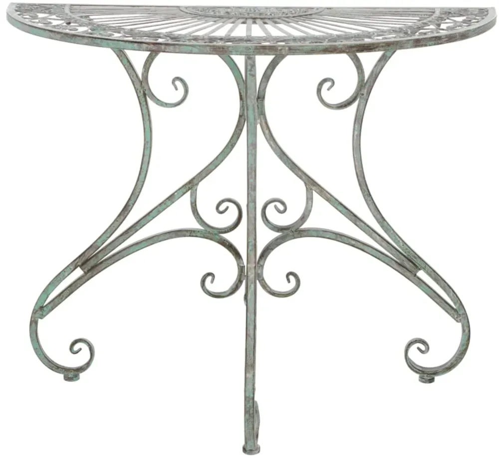 Table d'appoint pour l'extérieur en fer vert foncé antique